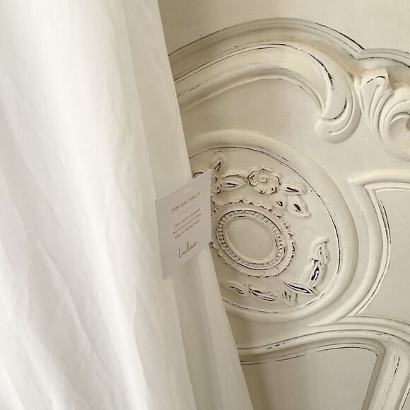 Lulus Forever Promised Dress XL White Wedding Chiffon Sequin Embroidered NWT - Picture 7 of 12